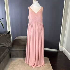 Women’s Pink Chiffon Full Length Mother of Bride Bridesmaid Formal Dress 16 NWT